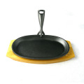 Gusseisen Sizzle Platter mit hölzernen Tablett Sizzler Platte 9 &quot;x 5&quot;